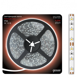 Лента LED 3528/60-SMD 4.8W  12V DC красный IP66 (блистер 5м) EB311000705 - фото 8846