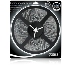 Лента LED 2835/60-SMD 4.8W  12V DC холодный белый (блистер 5м) 1/50 312000305 - фото 8855