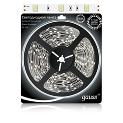 Лента LED 5050/30-SMD 7.2W  12V DC холодный белый (блистер 5м) 312000307-1 - фото 8859