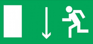 Пиктограмма "Бегущий человек стрелка вниз - дверь слева" для светильника Pelastus PL EML 2.0 17082022921 - фото 88952