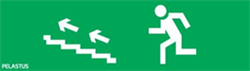 Пиктограмма "Бегущий человек лестница вверх налево" для светильника Pelastus PL EM 1.2 345х155мм 200003265487 - фото 91683