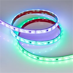 Лента герметичная SPI-PFS-B60-12mm 12V RGB-PX3-BPT (12 W/m, IP68, 5060, 5m) (Arlight, бегущий огонь) 039177 - фото 92159