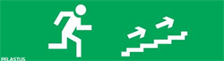 Пиктограмма "Бегущий человек лестница вверх направо" для светильника Pelastus PL EM 1.0 355х145мм 3748421526260 - фото 92775