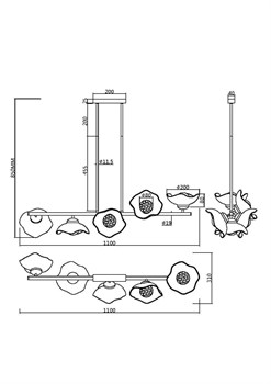 Подвесной светильник Maytoni MOD207PL-05BS MOD207PL-05BS - фото 93528