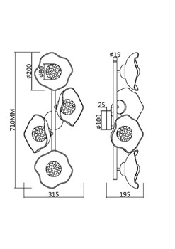 Настенный светильник (бра) Maytoni MOD207WL-04BS MOD207WL-04BS - фото 96591