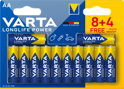 Батарейки VARTA LONGLIFE POWER LR06/АА BL8+4 (блистер 12 шт) 4008496659234