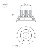 Светильник MS-FORECAST-BUILT-TURN-R102-12W Warm3000 (BK-BK, 32 deg, 230V) (Arlight, IP20 Металл, 5 лет) 035453