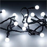 Светодиодная гирлянда ARD-BALL-CLASSIC-D13-5000-BLACK-50LED WHITE (230V, 3.5W) (Ardecoled, IP65) 025565