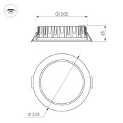 Светильник MS-MIST-BUILT-R220-30W Warm3000 (WH, 110 deg, 230V) (Arlight, IP54 Металл, 5 лет) 041611