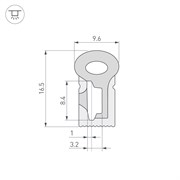 Силиконовый профиль WPH-FLEX-0817-SIDE-S8-20m WHITE (Arlight, Силикон) 041088