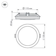 Светодиодная панель LTD-135SOL-20W Warm White (Arlight, IP44 Пластик, 3 года) 020712