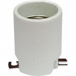 Патрон Е40 электрофарфор  метал. монтаж. пластина d57x70 602596