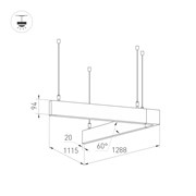 Светильник ALT-LINEAIR-ANGLE-60-FLAT-UPDOWN-DIM-1290x1115-85W Warm3000 (BK, 100 deg, 230V) (Arlight, IP20 Металл, 3 года) 040637