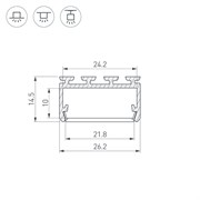 Профиль PLS-LOCK-H15-3000 ANOD (Arlight, Алюминий) 044843