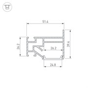 Профиль STRETCH-25-WALL-SIDE-2000 (Arlight, Алюминий) 040061