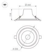 Светильник LTD-LEGEND-R230-35W Warm3000 (WH, 50 deg) (Arlight, IP20 Металл, 3 года) 027320(1)