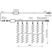 Светодиодная гирлянда ARD-CURTAIN-PRO-2000x3000-BLACK-760LED-FLASH WARM/WARM (230V, 70W) (Ardecoled, IP65) 026060