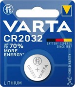 Батарейки литиевые VARTA ELECTRONICS CR2032 BL1 PCB (3pin) 3.0V (блистер 1шт) 2000001122020