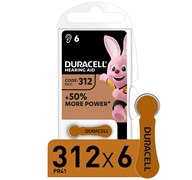 Батарейки для слуховых аппаратов Duracell ZA312-6BL (блистер 6шт) 96091463