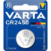 Батарейки литиевые VARTA ELECTRONICS CR2450 6450 BL1 (блистер 1шт) 4008496270972