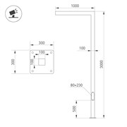 Опора OXOR-STER-G-1000x100x100-L3000-36W Warm3000 (BK, 230V) IP65 (Arlight, Сталь) 051400