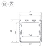 Профиль LINE-M-3535-3000 BLACK (Arlight, Алюминий) 053402