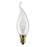 Свеча DECOR С35 FLAME CL 60W E14  (230V) FOTON_LIGHTING  (S108) -  лампа   на ветру прозрачная 605986
