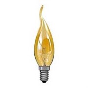 Свеча DECOR С35 FLAME GL 60W E14  (230V) FOTON_LIGHTING  (S114) -  лампа   на ветру золотая 606044