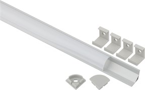 1616R ЭРА Комплект с угловым анодированным профилем CAB280 16х16мм, 2м и круглым экраном 2м Б0039465