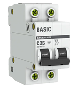Автоматический выключатель ВА 47-29, 2P 25А (C) 4,5кА EKF Basic  mcb4729-2-25C