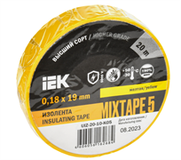 Изолента 0,18х19 мм желтая 20 метров ИЭК UIZ-20-10-K05-1