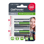 Аккумулятор бытовой GoPower HR14 C BL2 NI-MH 4500mAh (2/12/96) (блистер 2шт) 00-00018322
