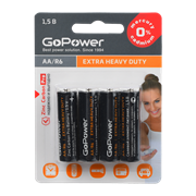 Батарейка GoPower R6 AA BL4 Heavy Duty 1.5V (4/48/576) (блистер4шт) 00-00015594