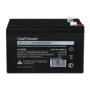 Аккумулятор свинцово-кислотный GoPower LA-12120 12V 12Ah клеммы T2/ F2 (1/4) 00-00016676