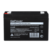 Аккумулятор свинцово-кислотный GoPower LA-6120 6V 12Ah клеммы T2/ F2 (1/10) 00-00015322