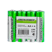 Батарейка GREEN POWERlab LR6 AA Shrink 4 Alkaline 1.5V (4/40/1000)(в упаковке 4шт) 00-00028749