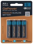 Батарейка GoPower ULTRA LR6 AA BL4 Alkaline 1.5V (4/40/480)(блистер 4шт) 00-00026394