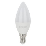 Лампа светодиодная OSRAM LED Star, 470лм, 5Вт (замена 40Вт), 6500К (холодный белый свет). Цоколь E14, колба B, угол пучка 200°. Исполнение колбы матовое, пластик. Напряжение питания 170-250В. Стабильный световой поток 170-250В; работает с выключателе 4058075696112