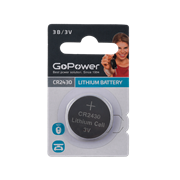 Батарейка GoPower CR2430 BL1 Lithium 3V (1/40/2000) (блистер 1шт) 00-00023124