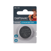 Батарейка GoPower CR2450 BL1 Lithium 3V (1/40/2000) (блистер 1шт) 00-00023125