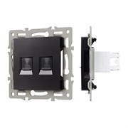 Механизм компьютерной розетки двойной SCT-MPC2-PL-BK (RJ-45, CAT6) (Arlight, -) 045337