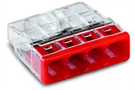 2273-244   4 конт., одноразовая, со смазк. Cu/Al, 24A 450V - клеммная колодка WAGO (100) 2273-244-1