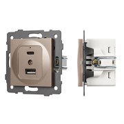 Механизм USB розетки SCT-MUAC-PL-GD-V (5V, 3A, QC4) (Arlight, -) 049841