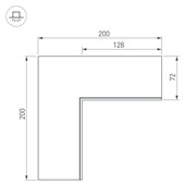 Угол SL-LINIA55-FANTOM внутренний (Arlight, Металл) 030130-1