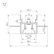 Профиль с экраном STRETCH-CEIL-CENTER-S-2000 (Arlight, Алюминий) 044272