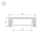 Профиль TOP-WIDE-H11-2000 (P30, С) (Arlight, Алюминий) 016983-1
