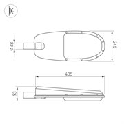 Светильник OXOR-ELFA-484х246-38W Day5000 (GR, 144x61 deg, 230V) IP65 (Arlight, -) 052248