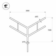 Кронштейн OXOR-SY4-3000x76-L1500 BLACK (Arlight, Сталь) 051664