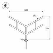 Кронштейн OXOR-SY4-3000x108-L1300 BLACK (Arlight, Сталь) 051663