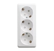 ЭТЮД РОЗЕТКА тройная O/У с з/к без шторок 16А 250B,БЕЛЫЙ. PA16-011B